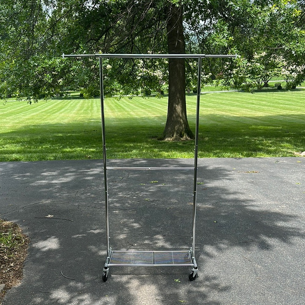 Adjustable Silver Garment Rack